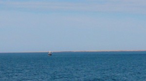 肉眼でもロシアの漁船がはっきり見えました。