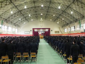 三条商業高校の卒業式
