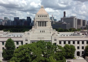 議員会館から見た国会議事堂