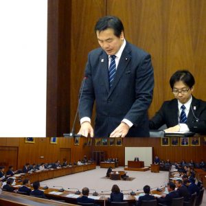 馳文部科学大臣によるtoto法改正案提案理由説明。