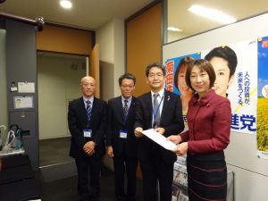 新潟県下の関係者から下水道事業促進の要望を承りました。