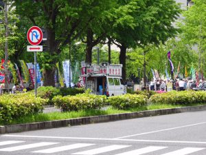 5／12（金）国会の外では、市民団体による共謀罪廃案集会が連日開かれています。