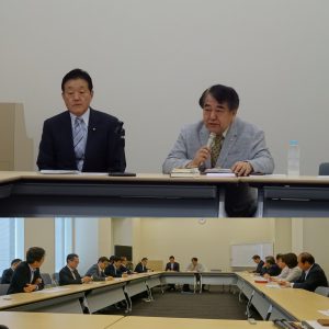 外務・防衛合同部門会議。講師は、日本総合研究所所長の寺島実郎氏。